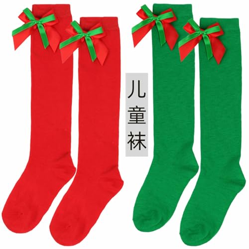 5 pairs - double bow cute colorful long knee socks3