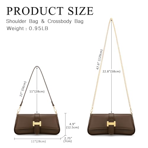 Image of KKXIU Shoulder Bag for Women Small Hobo Handbag Mini Retro Clutch Purses | Trendy Classic Underarm Crossbody Bag with Zipper Closure, Vegan Leather, Removable Strap