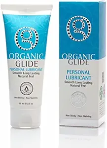 Organic Glide Natural Personal Lubricant, Probiotic Edible Lube. Parabens, Glycerin, Flavorings Free - for Men Women and Couples. Best for Menopause and Sensitive Skin