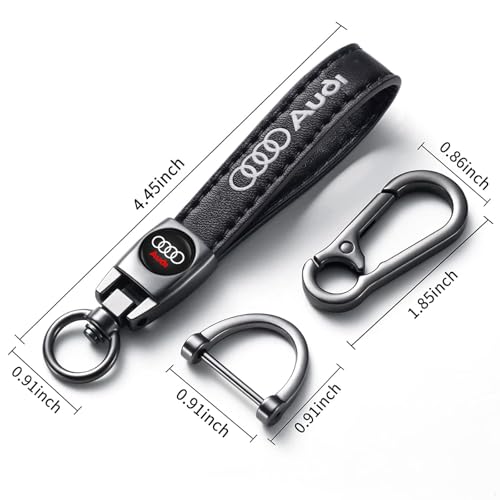 Image of YUIQIEUY Genuine Leather Car Keychain Key Chains Ring Accessories for Man and Woman Family Present Black