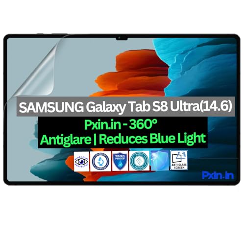 Image of Pxin Tablet Anti Bluelight and Anti Glare Screen Guard compatible with SAMSUNG Galaxy Tab S8 Ultra (14.6) | BLUVLightblock Tech | Scratch Proof | Prevents bluelight | Eye Protection | No Dry Eyes