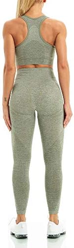 WodoWei Women 2 Piece Workout Outfits Sports Bra Seamless Leggings Yoga Gym Activewear Set