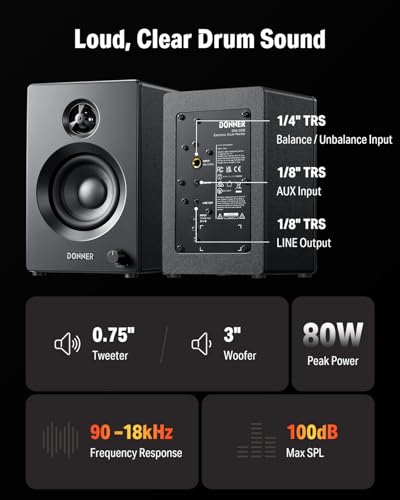 image for Donner Electric Drum Amplifier 20Watt, Wireless Bluetooth Electronic D