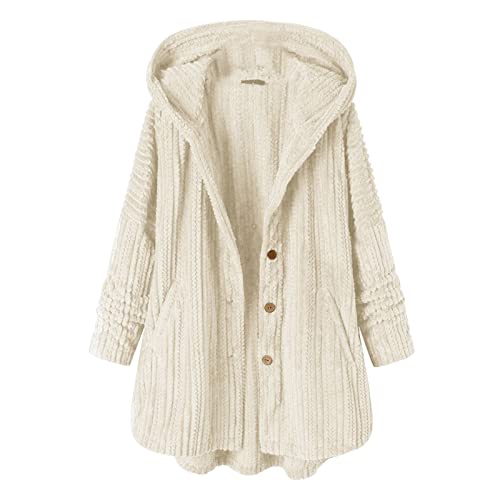 Veste d'hiver grande taille femme blanche 5XL avec capuche fourrure