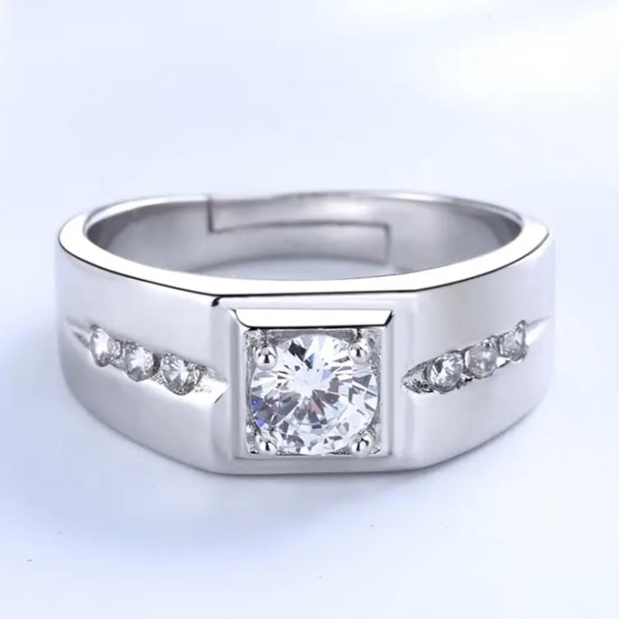Men's Stylish Adjustable American Diamond Thumb Band Ring