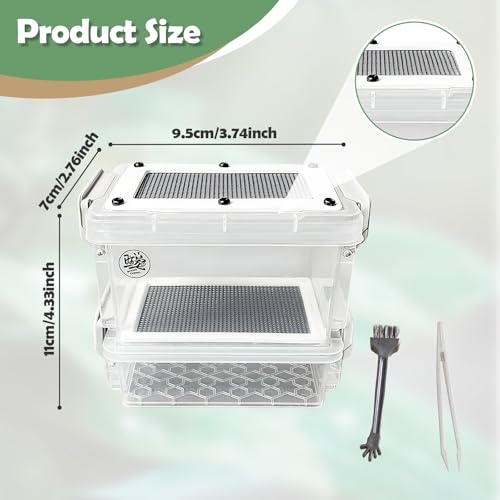 Ronyme Insect Breeding Box, Roach Feeding & Cricket Keeper with 1.4mm Mesh Ventilation, Portable Easy-to-Clean Hatching Container for Mealworms, Small Animal Container, Reptile Feeder Insects - Image 6