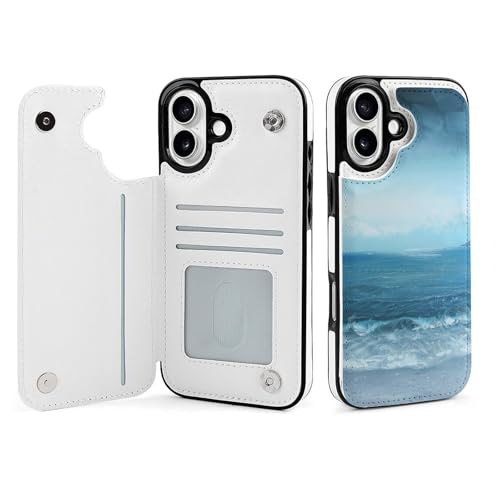 Étui portefeuille iPhone 16 Plus The Sea idéal pour voyager léger
