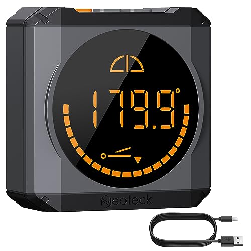 Neoteck Inclinometro LED Digital Caja de Nivel Recargable Buscador de Ángulo Digital con Base Magnética IP54 Impermeable para Madera Decoración del Hogar