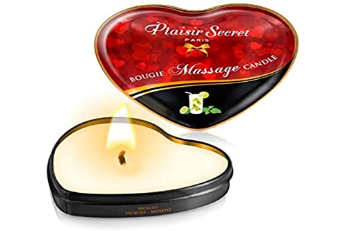 LOVERSpack Vela Masaje Erótico Comestible y Afrodisíaca con Aroma Mojito 35 ml. En lata con forma de corazón – Plaisirs Secrets Paris (CC826066)