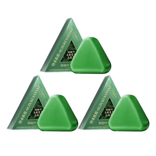Jabón Champú,3 Piezas Champú Triángulo | Barra Control Verde Para Cuidado Diario Cuero Cabelludo Todos Tipos Cabello Viaje Baño