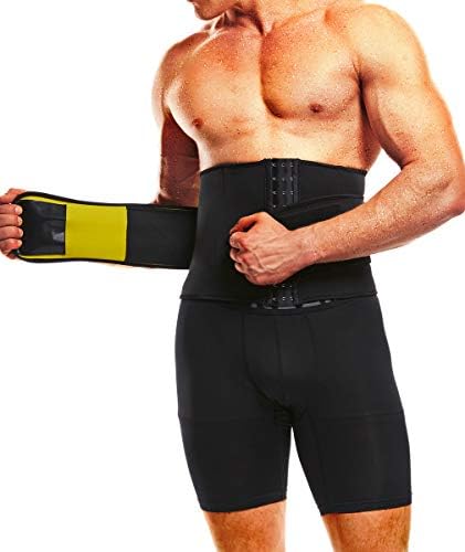 NINGMI Waist Trainer for Men Sweat Belt - Sauna Trimmer Stomach Wraps Workout Band Male Waste Trainers Corset Belly Strap