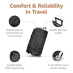 Amazon Basics 35-inch Large Rolling Duffle Bag with Wheels and Handle, Travel Duffle Bag with Durable Ripstop Polyester Material, 2 Layers of Space, Multiple Interior and Exterior Pockets, Black - Image 2