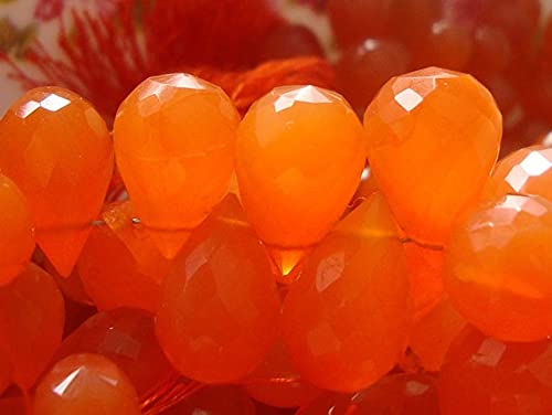 Goutte briolette orange LKBEADS lot de 4 perles pour fabriquer un cadeau fait main