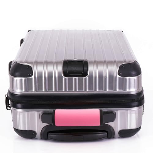 Image of Neoprene Luggage Handle Wraps for Traveling Bright Color Luggage Tags|Handle Wraps|Handle Covers (Light Pink)