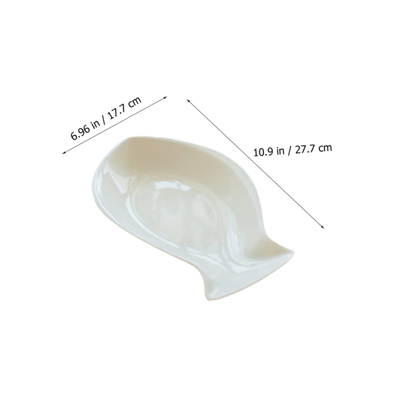 Cabilock Plato de Cena de Cerámica Forma de Pez, 2 Unidades, Apto para Microondas, Fácil de Limpiar, para Fruta y Aperitivos