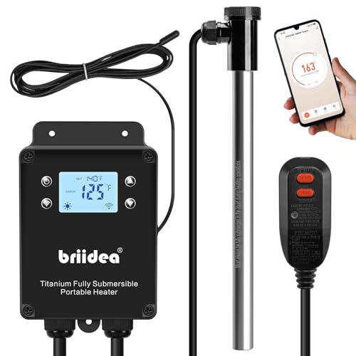 Briidea WiFi Smart Immersion Water Heater, 120V 1500W Portable Fast Heating Rod, APP Remote Control,...