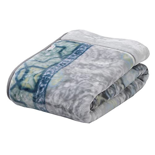 西川 合わせ毛布 シングル 洗える 2枚合わせ あったか 衿付き 柔らか マイヤー 冬 グレー FQ02065404A20