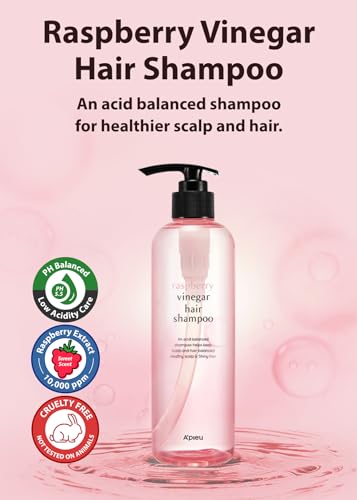 AâPIEU Raspberry Vinegar Hair Shampoo - Dandruff & Clarifying Shampoo with Scalp Treatment. Balances pH, Removes Buildup, Soothes Scalp. Korean Hair Care. 16.9 fl.oz - Image 3