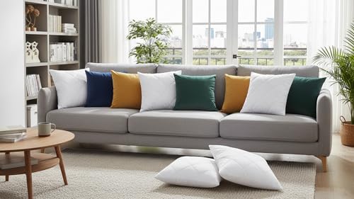 Makimoo Kopfkissen 2er Set, Kissen für Bett und Dekokissen, Polyester Innenkissen Füllkissen for Sofakissen Zierkissen (40 x 40 cm)