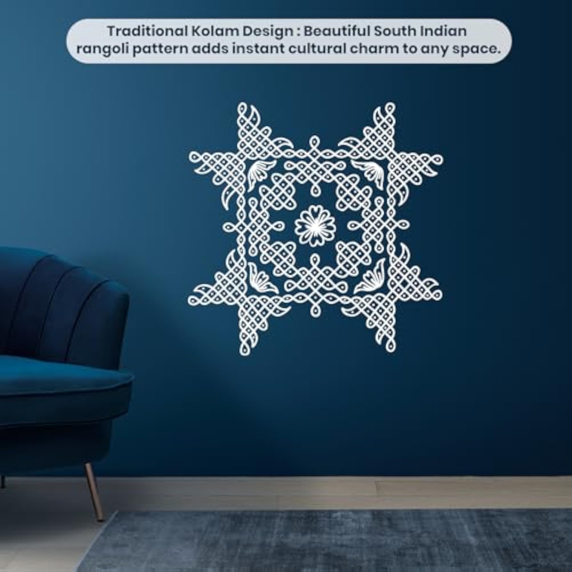 Kolam Wall Stickers Big Size for Home Decor, Traditional Design
