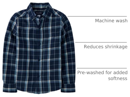 Image of The Children's Place Boys Long Sleeve Plaid Flannel Button Up Shirt