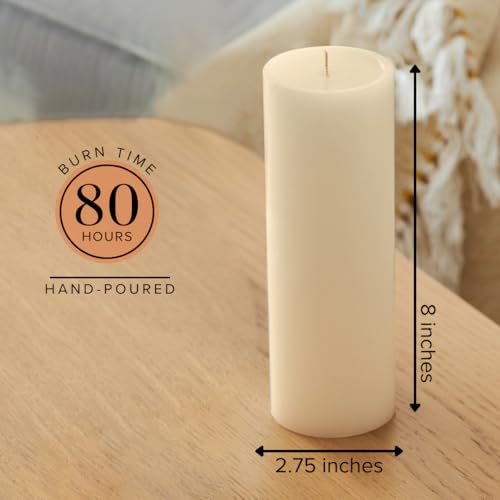 Simply Soson 3X8 Inch Ivory Pillar Candles Set Of 3 thumb #1
