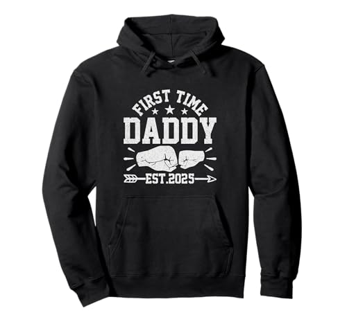 Promoted To Daddy Est 2025 Fist time Baby Gift for New Daddy Felpa con Cappuccio