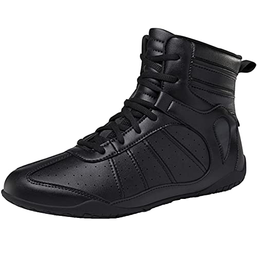 Zapatos De Boxeo para Hombre Y Mujer, Botas De Lucha Libre para Gimnasio, Amortiguadores Antideslizantes para Gimnasio En Cuclillas,Negro,38 EU Cover