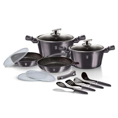 13 pcs cookware set with detachable handle, Metallic Line Carbon Pro Edition