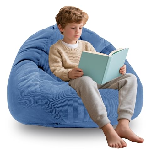 Memory Foam Bean Bag Chairs for Teens or Kids with Filling Bean Bag Sofa with Handle Super Soft...