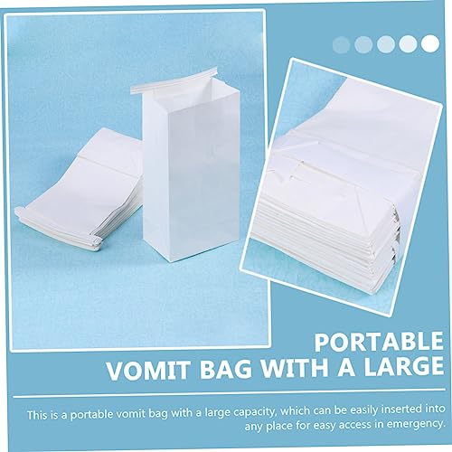 Cabilock 60 Pçs Saco De Vômito Sacos De Papel Branco Sacos De Vômito Para Carro Infantil Sacos Desca