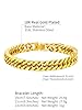 ChainsHouse Stainless Steel Cuban Link Bracelet, 8mm/12mm/17mm Width, 7.5"/8.3"/9", 18K Gold Plated Chain Wrist Bracelets for Men Women, Send Gift Box, Metal #5