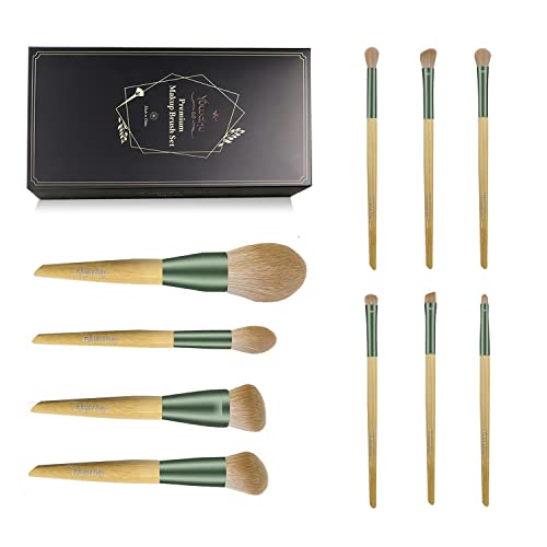 Makeup brushes set professional – 10PC Blue Green Make up Brushes Eyeshadow Brush Set with Black High-grade Packaging Box Suit for Women, Girls, Teenagers