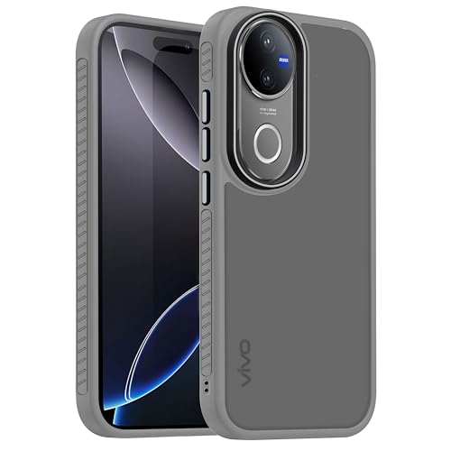 Image of V-TAN Back Cover for Vivo V50 5G Matte Finish Transparent Case, Transparent Clear, TPU, Camera Protective Shockproof Cover, Gray