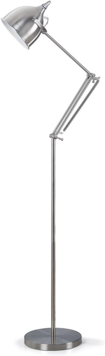 Buy 1 get 1 Artiva USA Silverado, Contemporary Design, 61-inch Brushed Steel Metal Floor Lamp with Adjustable Swing Arm and Heavy, Sturdy Base