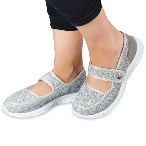Collections Etc Women's Soft Knit Light Weight Shoes Grey 102