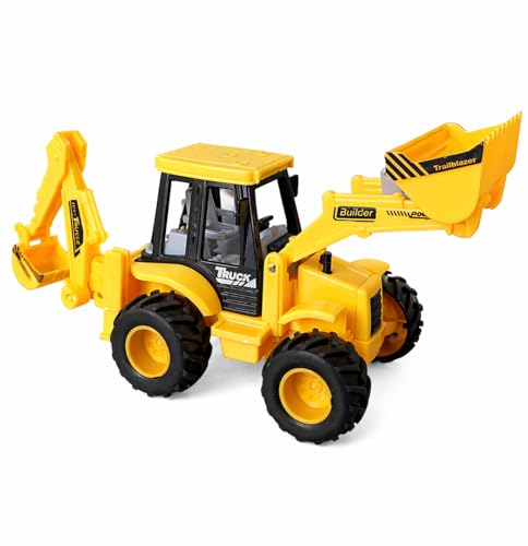 Image of 2-in-1 Construction JCB Truck with Front Loader Bucket & 180 Rotating Excavator Arm | Heavy Duty Durable Plastic Digger Toy | Realistic Engineering Vehicle for Boys & Girls (JCB Toy)