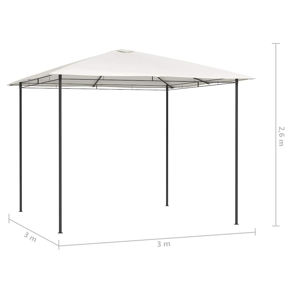 Altan 3 x 3 x 2,6 m Kremowy ze stalowym dachem 160 g/m²