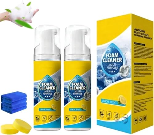 4-in-1 Multi-enzyme Foam Cleaner,Foam Cleaner Multi Purpose,Powerful & Multipurpose Car Interior Foams Cleaners,Quick Spray & Wipe All Purpose Waterless...