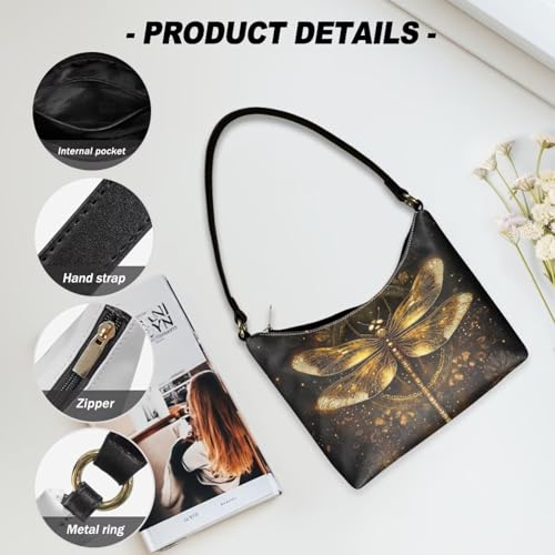 Image of Handbag for Women Leather Underam Shoulder Bag with Zipper Fashion Work Purse Waterproof Travel Wallet
