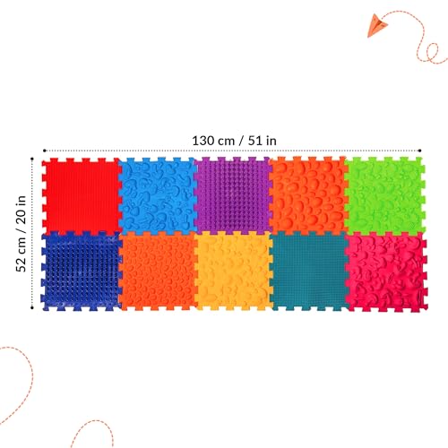 Funny-Steps Orthopädische Sensorische Boden spielmatten für Kinder Puzzle Mix 10-TLG Prävention von Plattfüßen