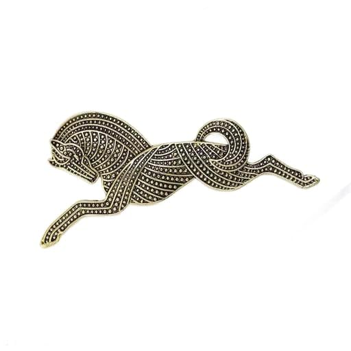 Vintage Antique Gold And Silver Horse Brooch Plated Alloy Prancing Horse Pin-picture-32