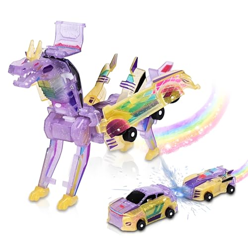 Felly Coche Transformers para Niños, 2 Piezas Coche Juguetes Niños, Juegos Montessori 3 4 5 6 7 Años, Deformación automática Conexiones magnéticas, Infantiles Regalos Cumpleaños Navidad Niños Niñas