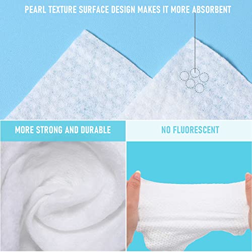 Image of Riakrum 12 Pack Disposable Towelettes Face Towel Bulk Cotton Face Tissues Soft Facial Tissue Dry Wet Use for Sensitive Skin Care Makeup Removing Surface Cleaning (1200 Counts)