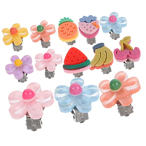 BESPORTBLE 10Pairs Cartoon Clip Earrings for Non Pierced Flower and Cherry Design for Dress Up Parties Birthdays and Everyday Wear Jewelry