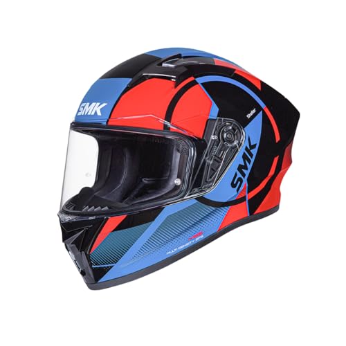 SMK Stellar Sports S01 Faro Helmet Isi Dot & Ece- 06 Certified Full Face Helmet with Anti Fog Clear Visor Helmet