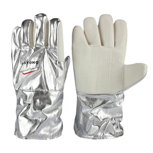 Gants de Chaleur, Gants de Protection Thermique | ignifuges du Four,Anticudd 300 ° C Foil d'aluminium résistant à la Chaleur mitans multifonctionnels pour Le soudage de Camping