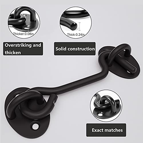 Stainless steel cabin hook, cabin hook, storm hook, cabin hook, black latch for doors closure hook - Image 4