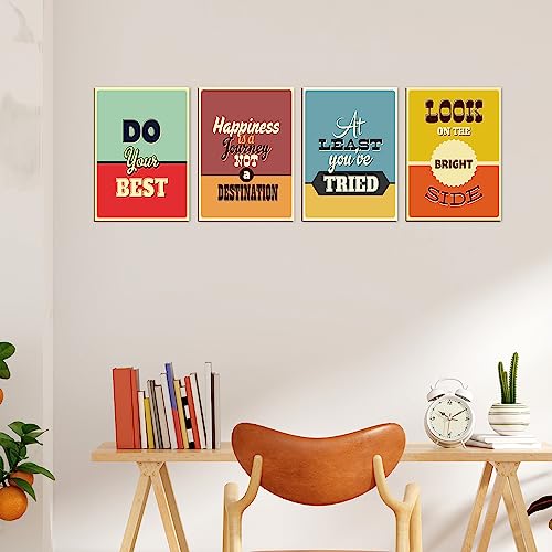 Image of PAPER PLANE DESIGN Poster Frames Quotes Size- 8.25 x 11.75 inch, Set of 4, Motivational (H)