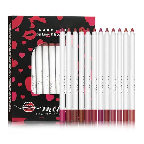 Lápiz labial | 12 colores mate | Lápiz de maquillaje de labios mate natural | Brillo impermeable nude para niñas y mujeres